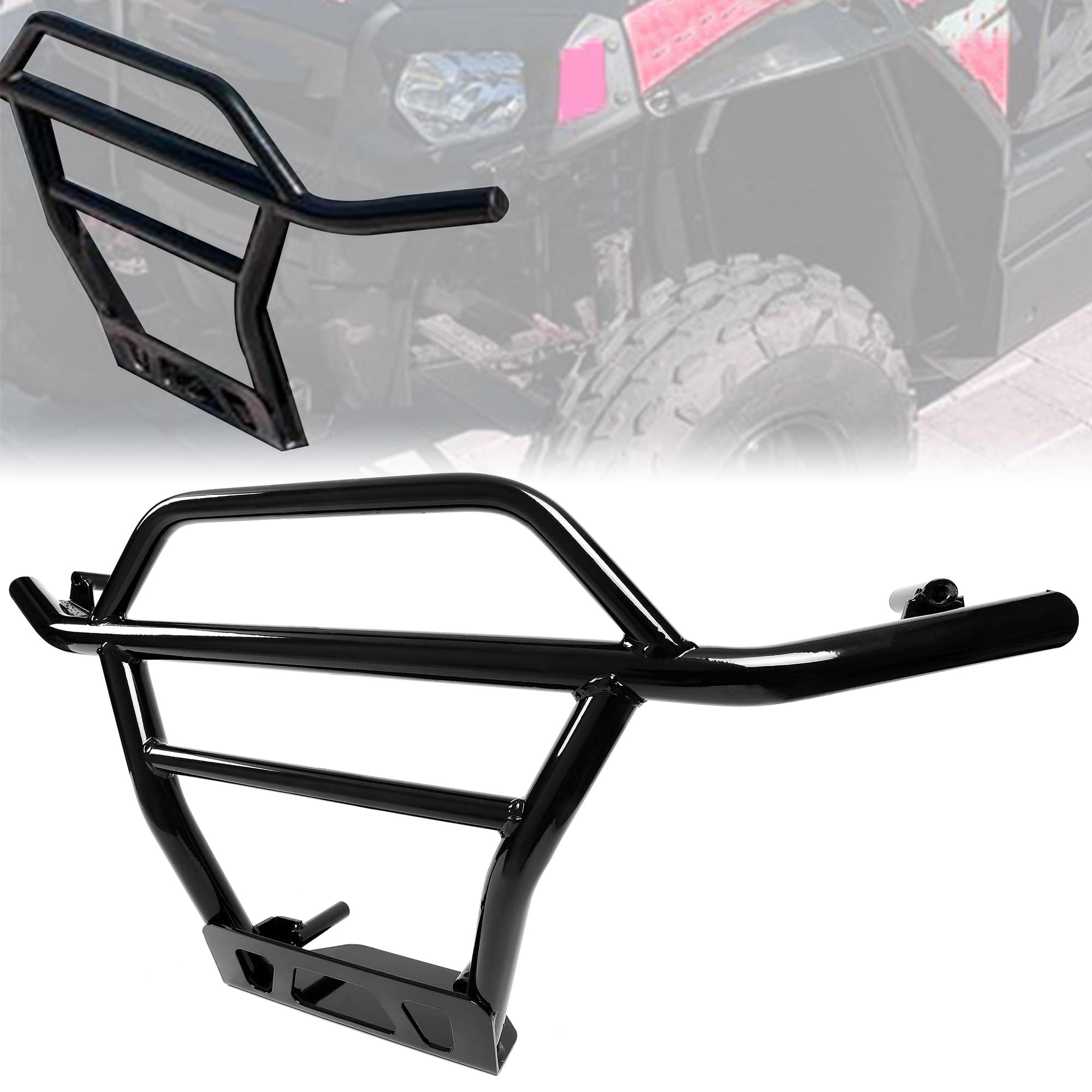 KUAFU Front Bumper Brush Guard Compatible with 2009-2020 Polaris RZR 170 Replacement for 2877813 Powder Coated Black SteelRecycled Claim Standard 100