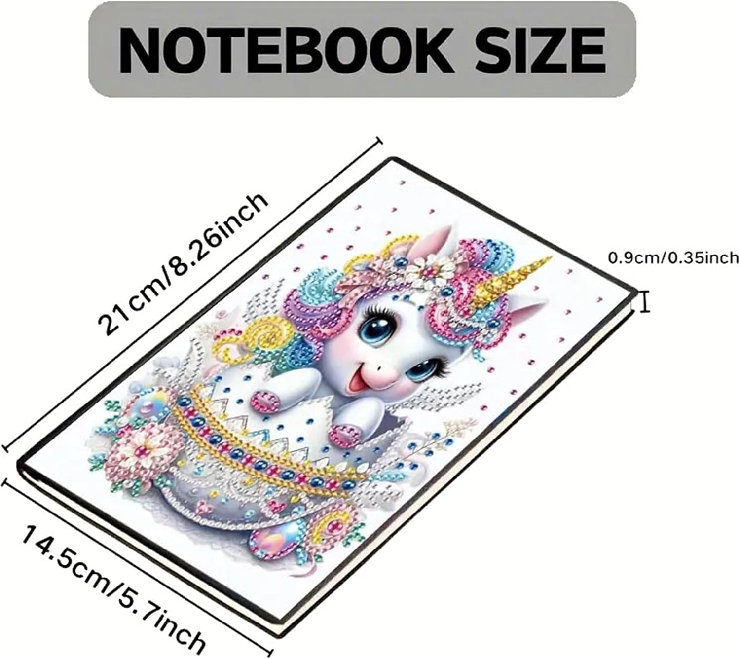 Formeydemi Diamond Painting Notebook for Adults, A5 Diamond Art Journal and DIY Sketchbook, Diamond Art Kit Supplies,Gift for Beginners, Craft Lovers, Artists. (Unicorn) image 4