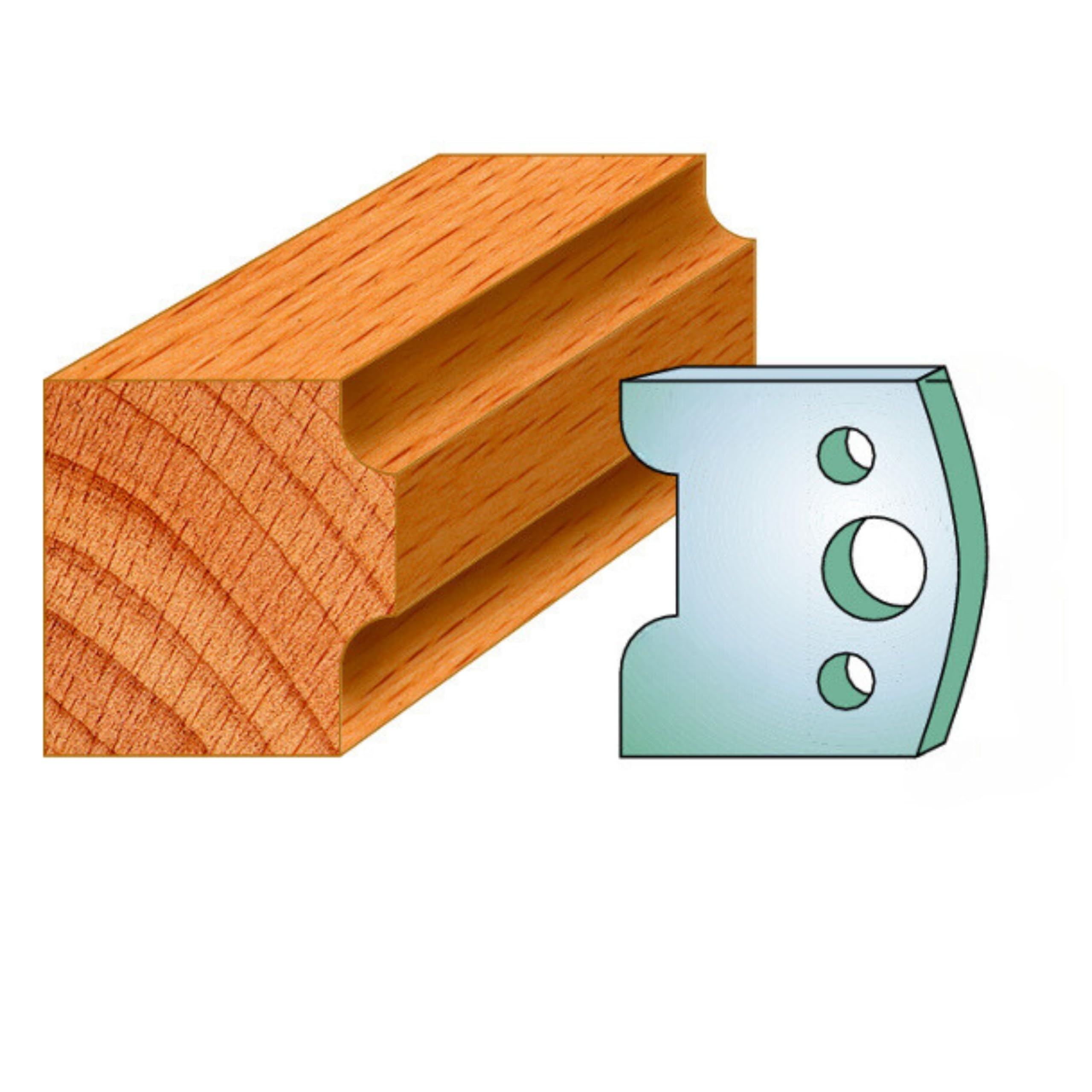 "Xcalibur Tooling 40mm Euro Spindle Moulder Cutter Knives  Profile 063, Pack of 2 Precision Steel Blades for Euro Limiter Blocks" — image 1