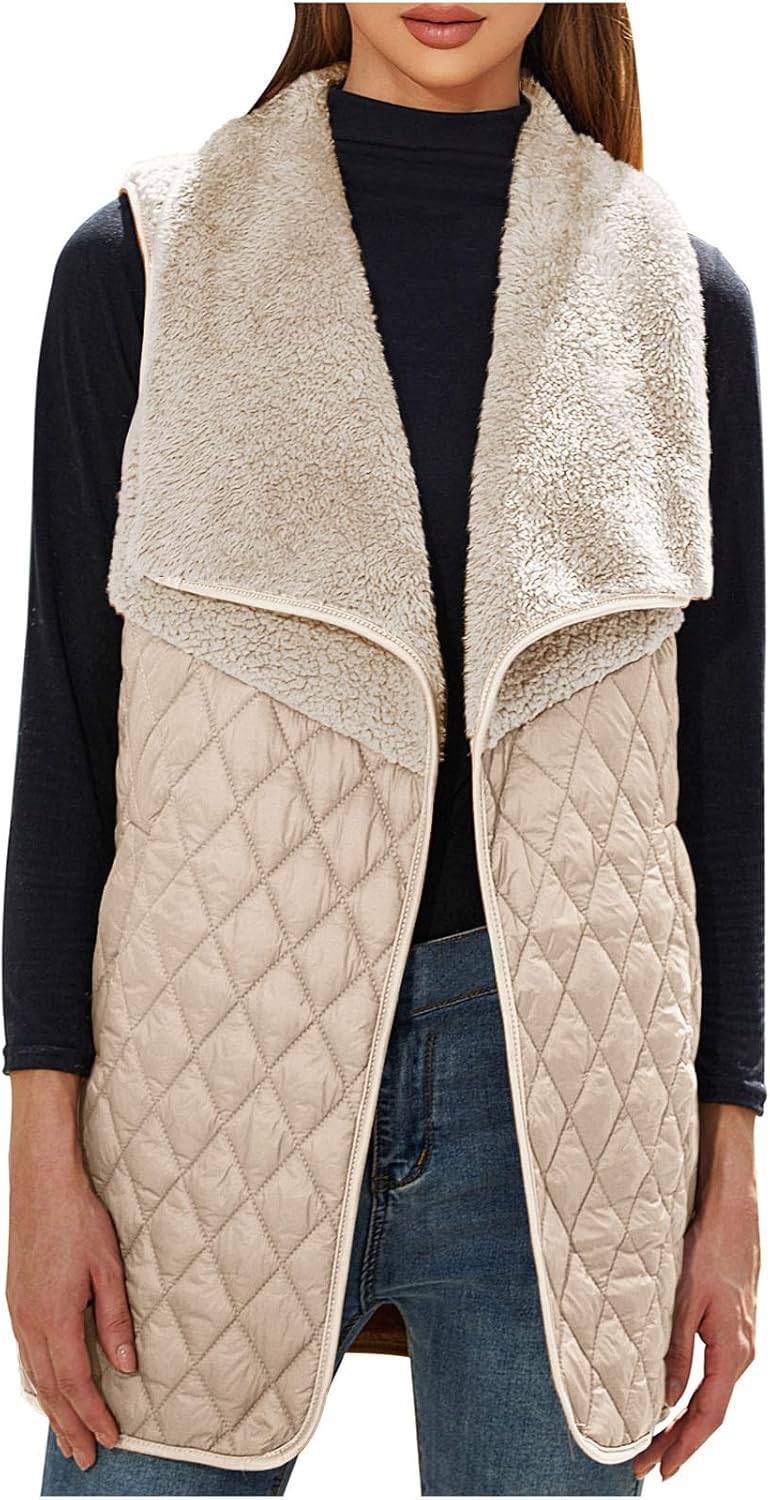 Gilet Polaire Sans Manches Femme - Coupe Classique Avec Poches Et Boutons - Matelassé Doux Pour Plein Air Et Quotidien