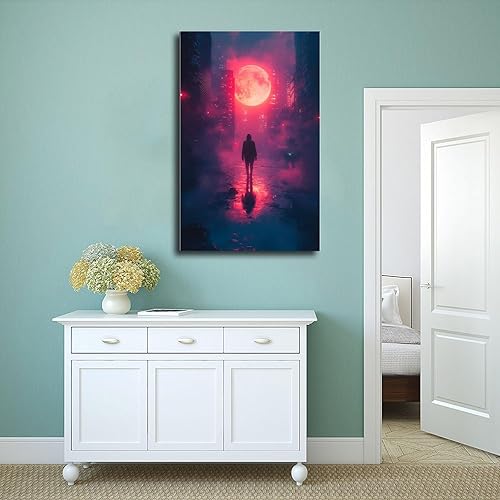 Miniatura 4 de Vaporwave Glitch - Póster estético Cyberpunk - Póster retro futurista de Synthwave impreso en lienzo para decoración de pared, pinturas para sala de