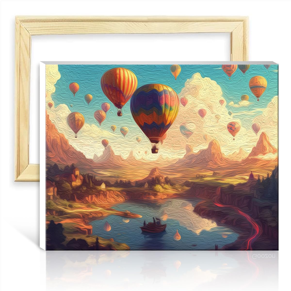 TANGFEIY Paint by Numbers Kits Hot Air Balloons DIY Oil Painting Adults with Brushes and Acrylic Pigment for Home Wall Decor Adult Kids Gift No Frame(30x40cm)