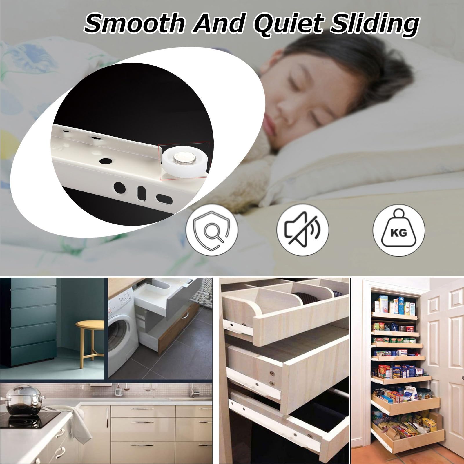 Amazon.co.jp: 引き出しスライドレール 食器棚 スライドレール 左右1