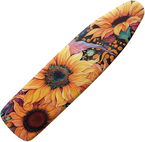 Miniatura 8 de UNICEU Funda universal para tabla de planchar con estampado de flores de mandala, estilo bohemio, elástica, resistente a las manchas, para tabla de