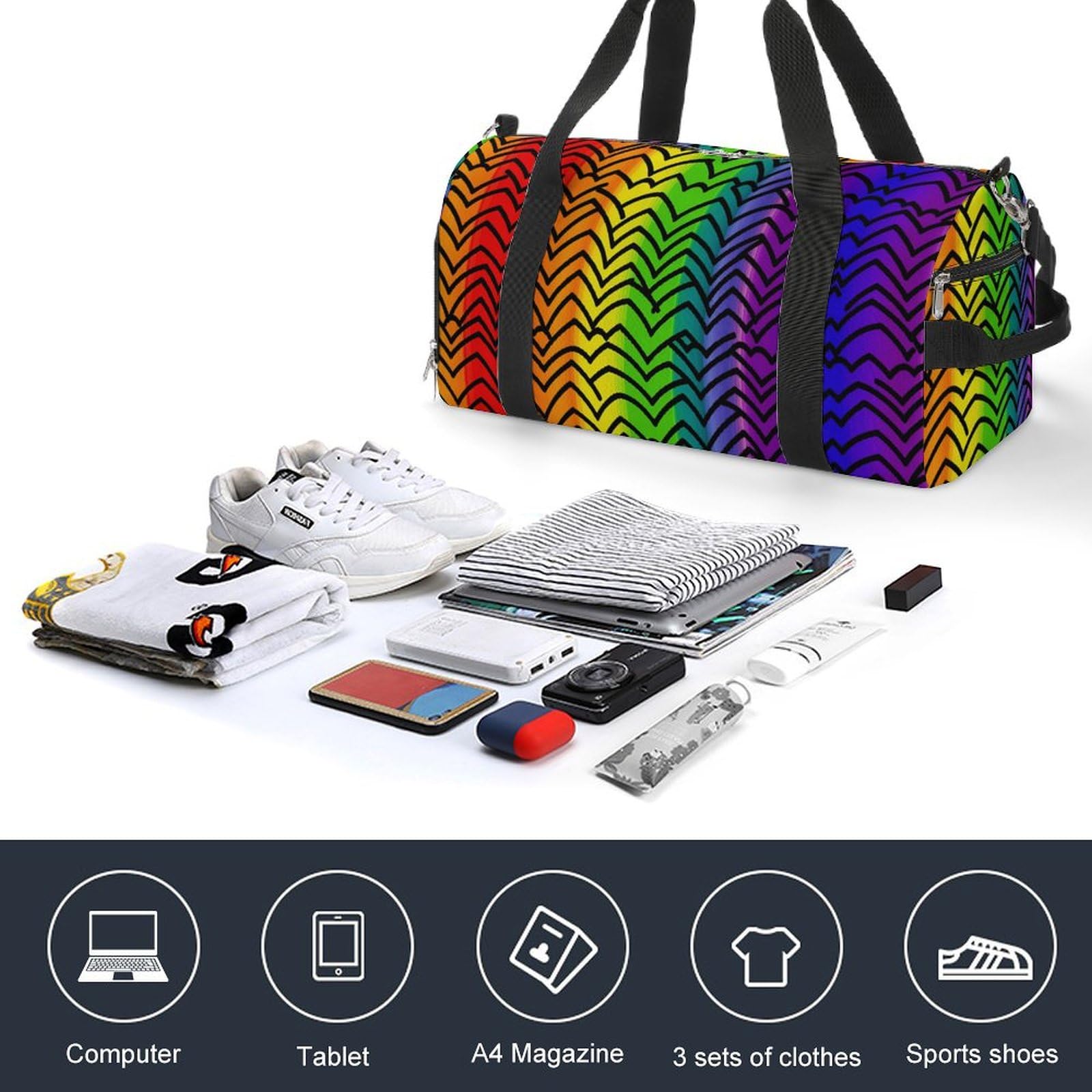 Turnbeutel Gay Pride Regenbogen Muster Turnbeutel für Damen Herren Rucksack Turnbeutel mit Schuhfach Wiederverwendbar Turnbeutel Mini Turnbeutel Gay Pride Regenbogen Muster One Size, Gay Pride
