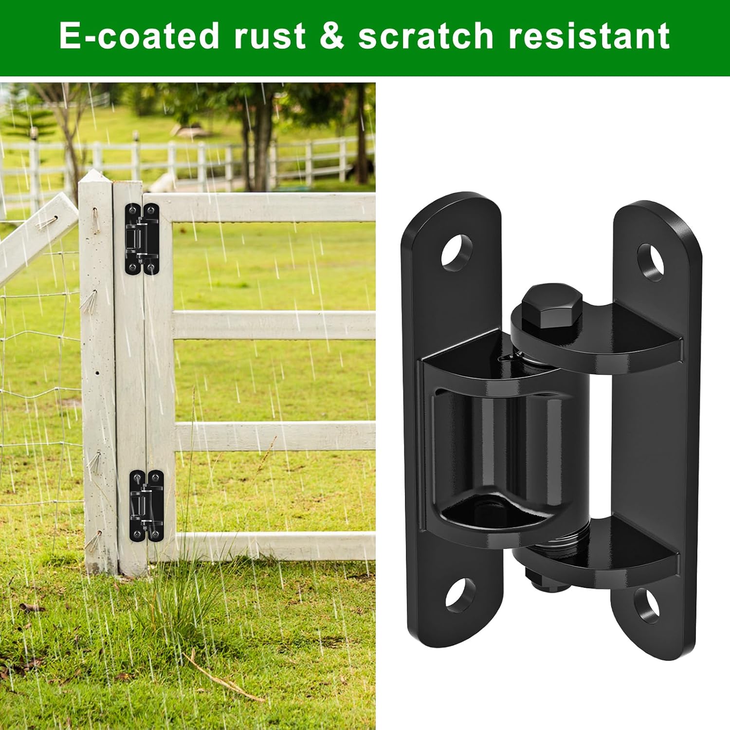 Insaga 6.7'' Heavy Duty Gate Hinges 1100LB Capacity, 6mm Steel Hinges with Bearings & Rust-Proof E-Coating, Bolt On Low-Profile Hinges for Fences, Driveway Gates, Locking Screws Anti-Sag Design (2Pcs)