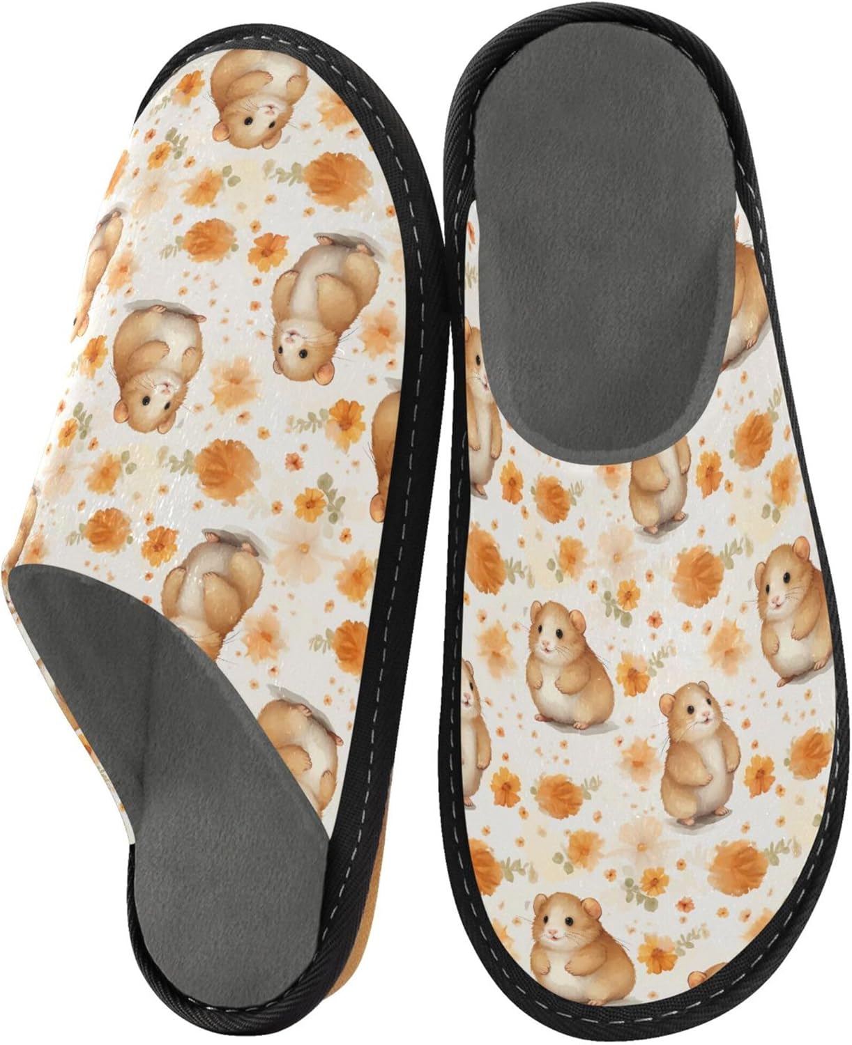 Cute Hamster House Slippers – Cozy Fuzzy Slippers for Guests, Washable & Disposable, Perfect for Shoeless Home, Spa & Hotel Use A112175