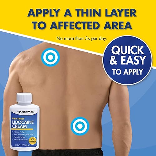 Miniatura 6 de HealthWise Crema de lidocaína máxima fuerza OTC adormece el dolor Alivio duradero No grasa 2.7 onzas Fórmula sin perfume Anestésico