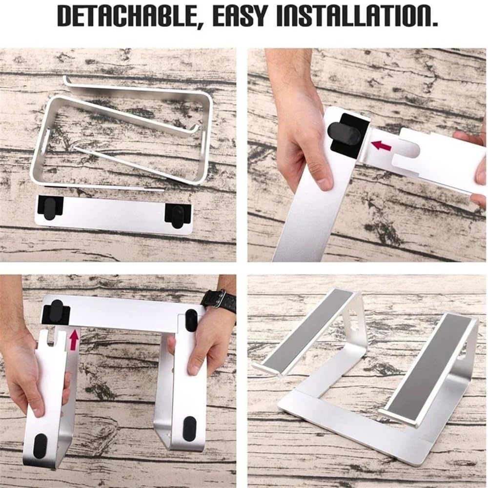Supporto per Laptop Supporto for Laptop in Lega di Alluminio for scrivania, Supporto ergonomico for Laptop da 10"-16" Rialzo per Laptop(Silver)