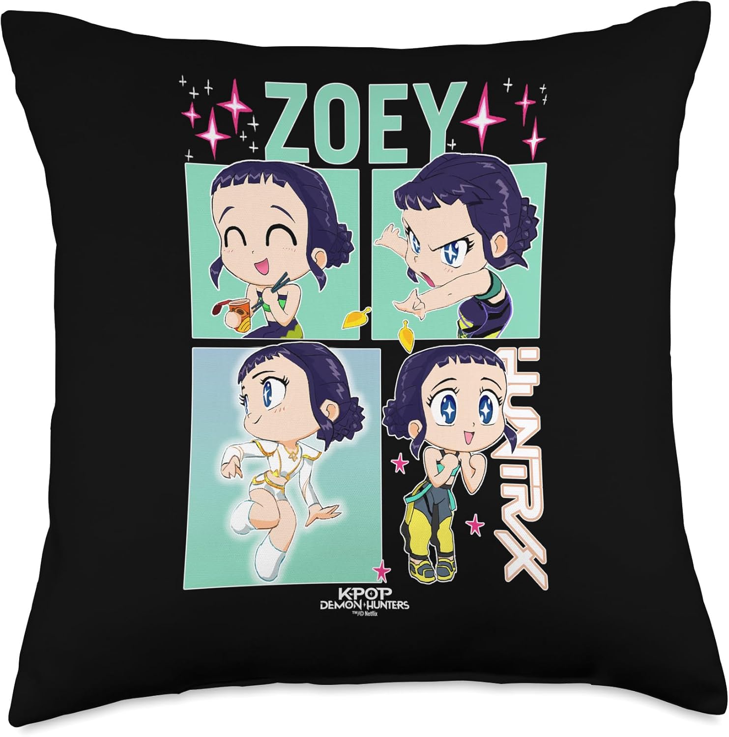 Kpop Demon Hunters Zoey Officially Licensed Throw Pillow