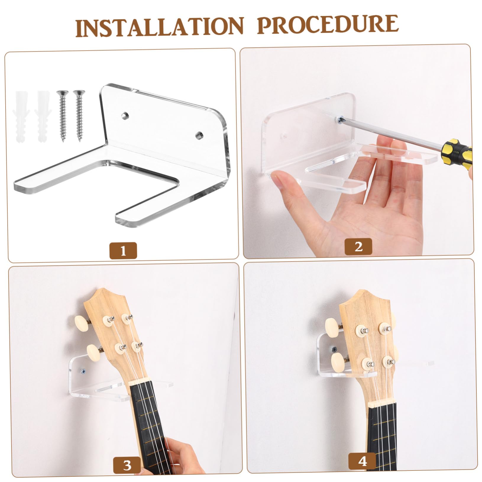 ibasenice 9sets Gancio Da Muro Per Chitarra Acrilico Trasparente Supporto Elegante Per Strumenti Musicali Corda Facile Installazione e Versatile Per Chitarre e