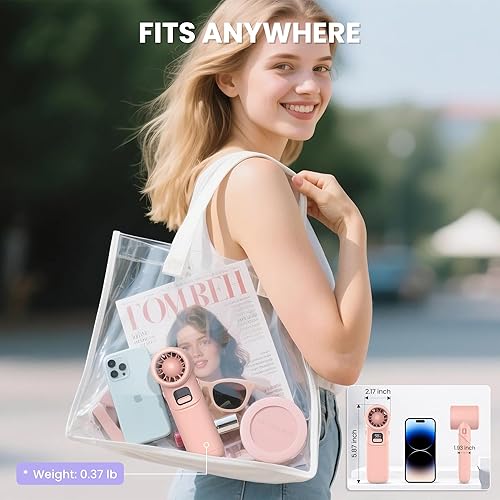 Miniatura 6 de KITWLEMEN AMACOOL Ventilador turbo portátil de mano, 5 velocidades, plegable, máximo de 20 horas de funcionamiento, mini ventilador de refrigeración