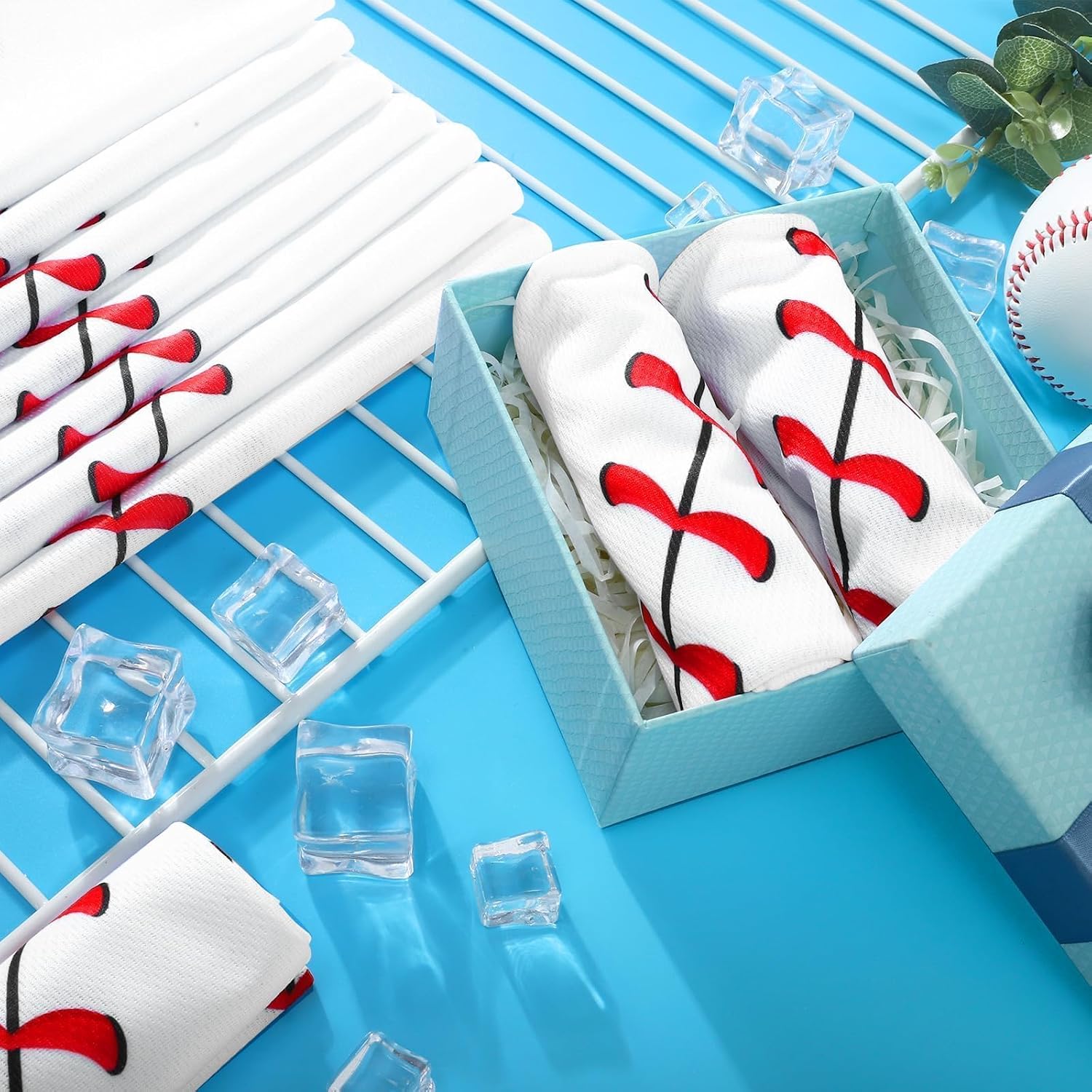 18 Pack Baseball Cooling Towel 40"x12" Sport Towels Breathable Chilly Ice Towel Fast Drying Microfiber Towel Baseball Gifts for Coach Team (18)