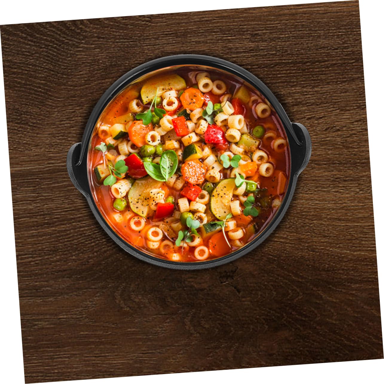 Pentola in Ghisa Per Pentola Da Cucina Distribuzione Uniforme Del Calore Per Stufati e Zuppe Facile Da Pulire e Portare Maniglia