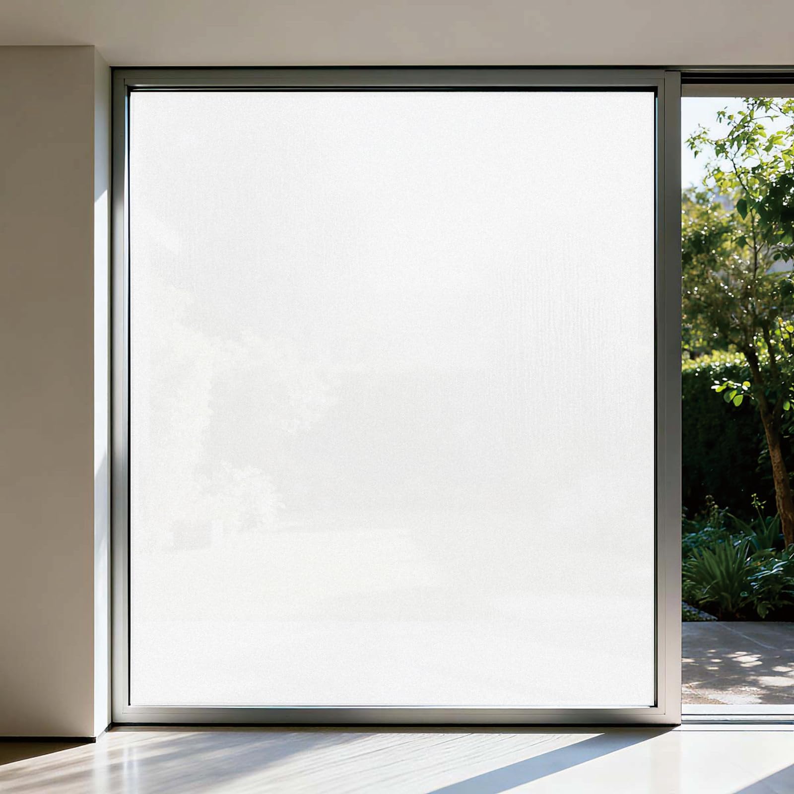 Pellicola per Finestre 25 x 850 cm Opaca e Statica Adesiva Senza Ritagliabile Anti Uv, Protezione Della Privacy, Anti UV Antisguardo Vetri Finestre Privacy per Casa, bianco opaco
