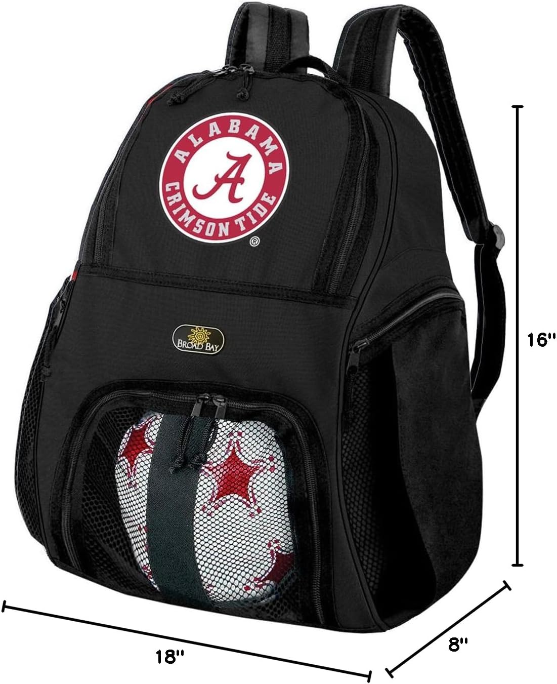 Broad Bay Alabama Logo Soccer Backpack or University of Alabama Volleyball Bag