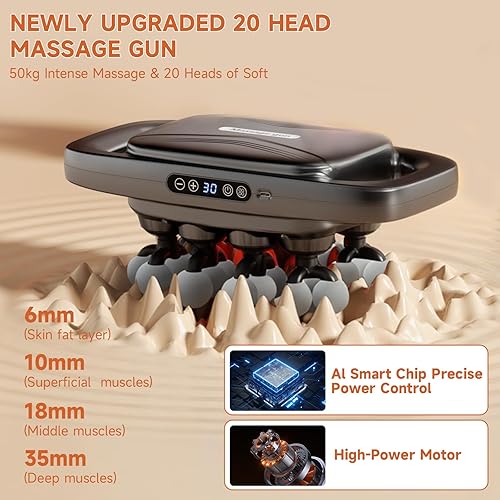 Miniatura 2 de 20 Head Massage Gun, Muscle Massager with 3 Modes & 30 Levels Intensities, Quiet Massage Gun Deep Tissue for Back, Shoulders, Legs and Full Body