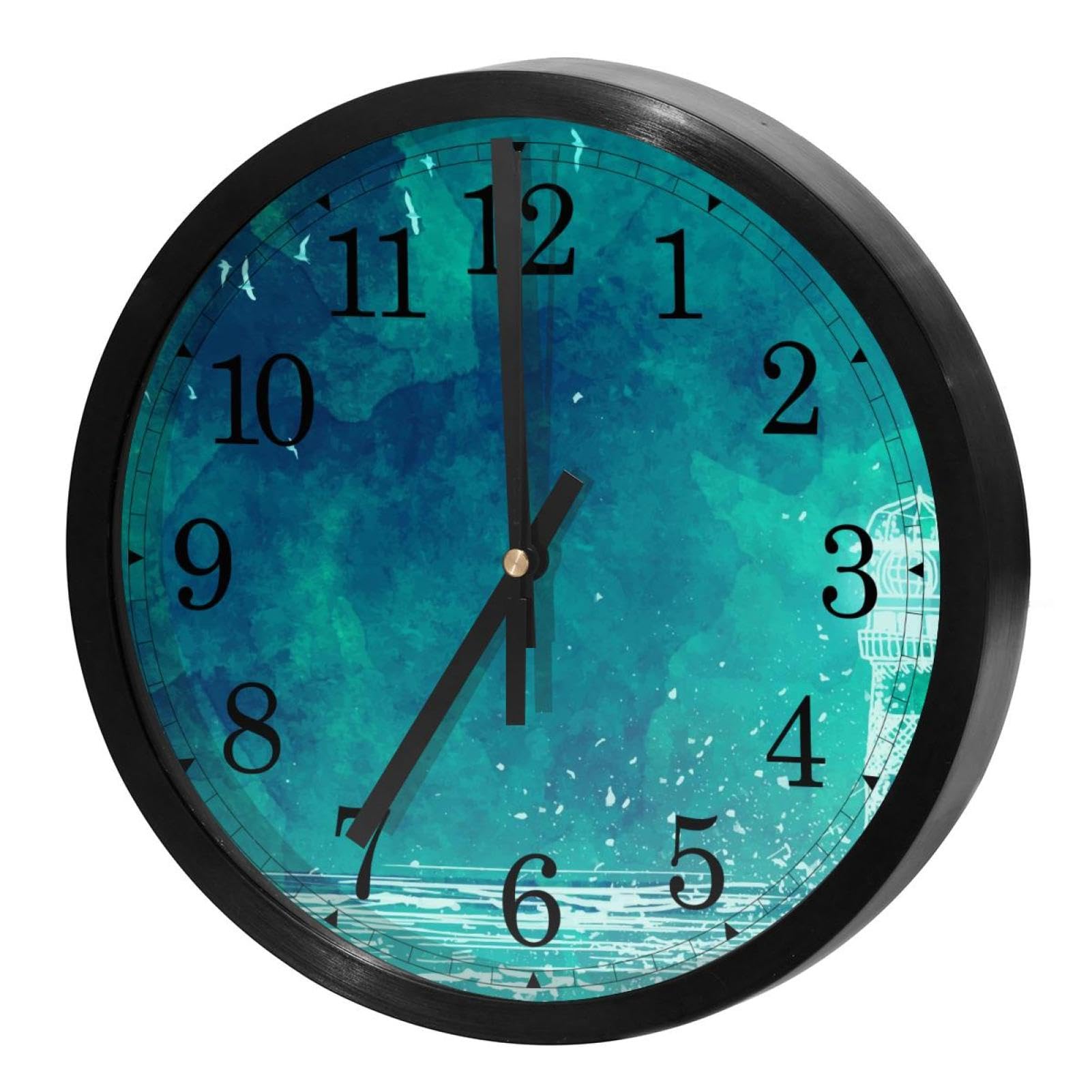 Horloge murale à quartz verte ronde pour décorer la cuisine et la maison