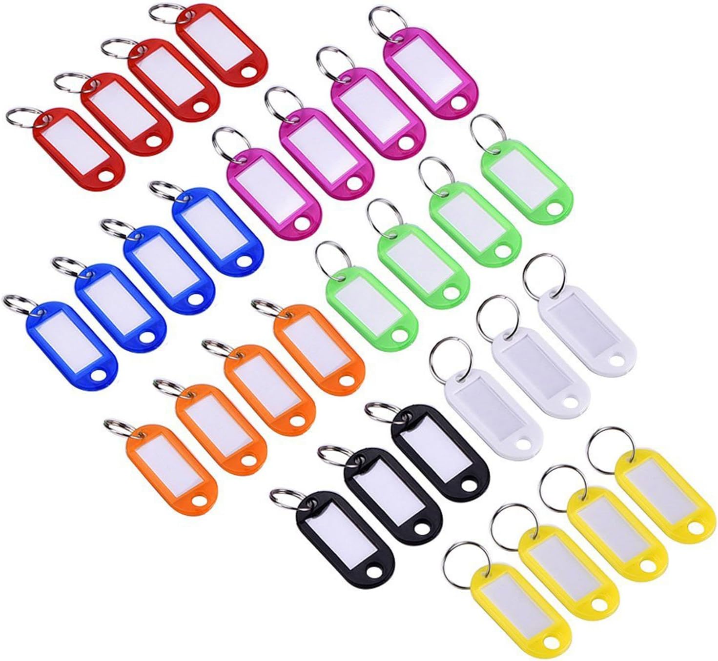 Mudder 30 Pieces ID Tag, Key, Luggage Tag, Plastic, Multicoloured with Split