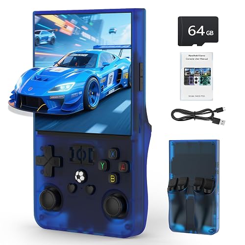 R36MAX Retro Handheld Game Console 4 inch IPS Screen Mini Retro Gaming Console 4000mAh Portable Pocket Arcade 64G TF Card 20+ Mainstream Emulators