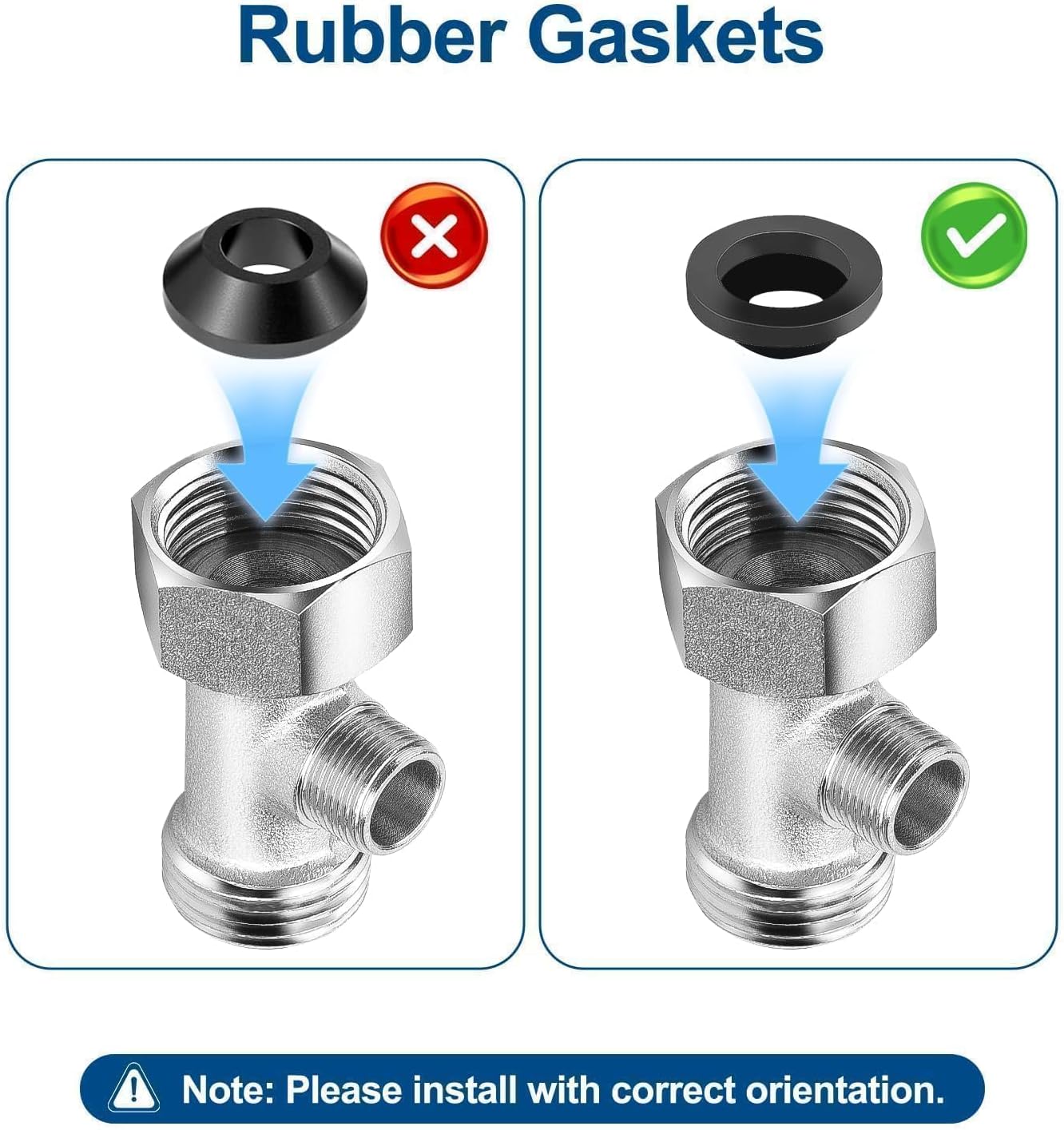 EEEKit 2PCS Bidet T Adapters, 3 Way 7/8" x 7/8" x 3/8" T Valve Adapters with Sealing Gasket for Toilet Connector