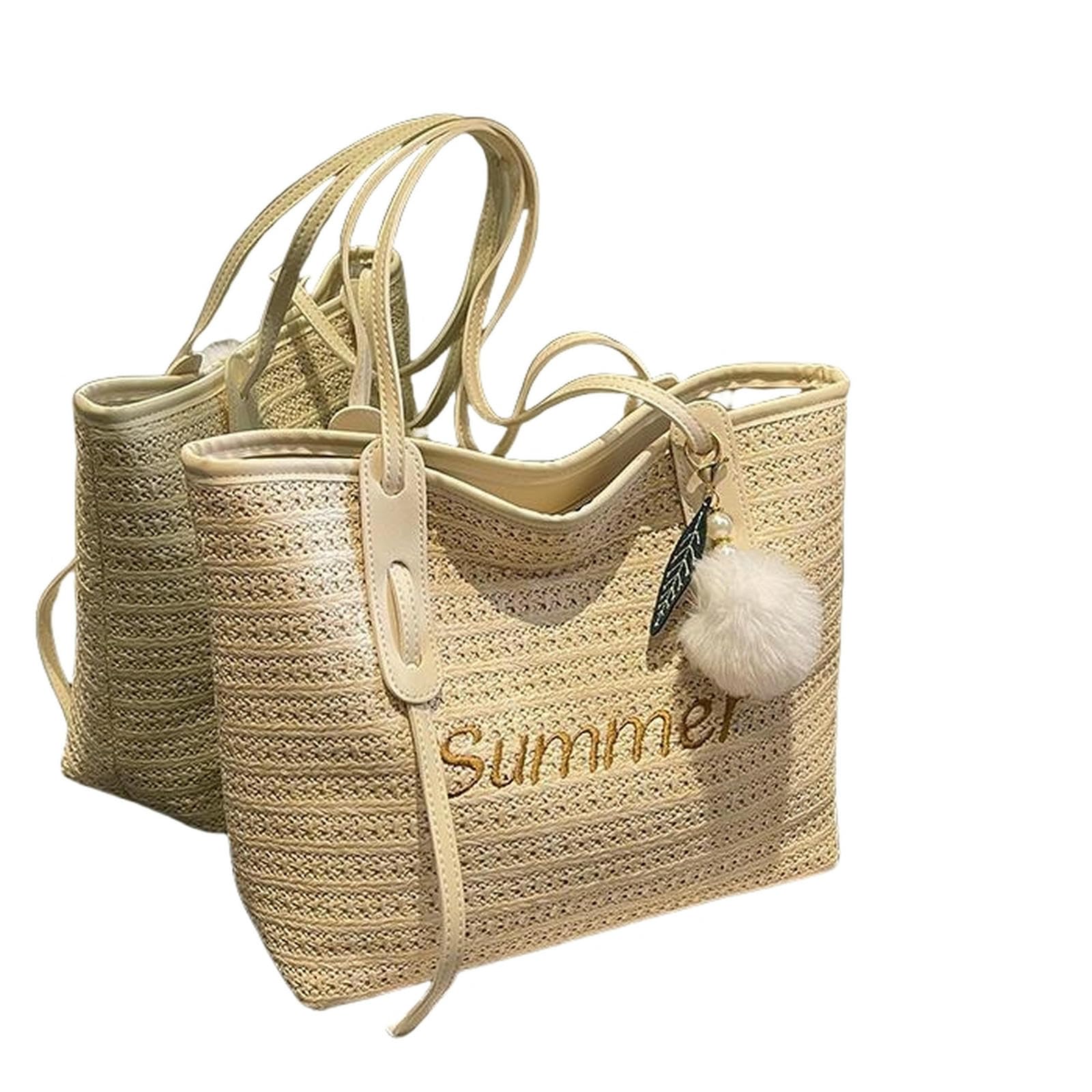 Sac en toile femme tressé grand sac à main cabas blanc de créateur