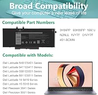 ASUNCELL 15.2V/68Wh Laptop Akkumulátor Dell Latitude 5401 5411 5501 5511 és Precision 3541 3551 Sorozathoz - 4 Cellás Li-ion Csereakku 2
