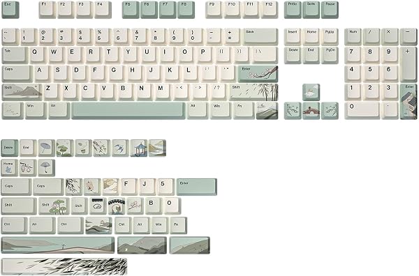 YUNZII Spring Tea Dye Sub PBT Keycaps Set for Mechanical Keyboards