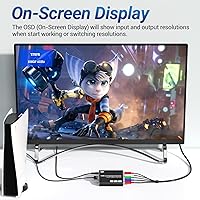 Vista 6 de Convertidor HDMI a componentes 4K con función de escalado, convertidor HDMI a YPbPr compatible con entrada de 4K/60Hz, compatible con salida