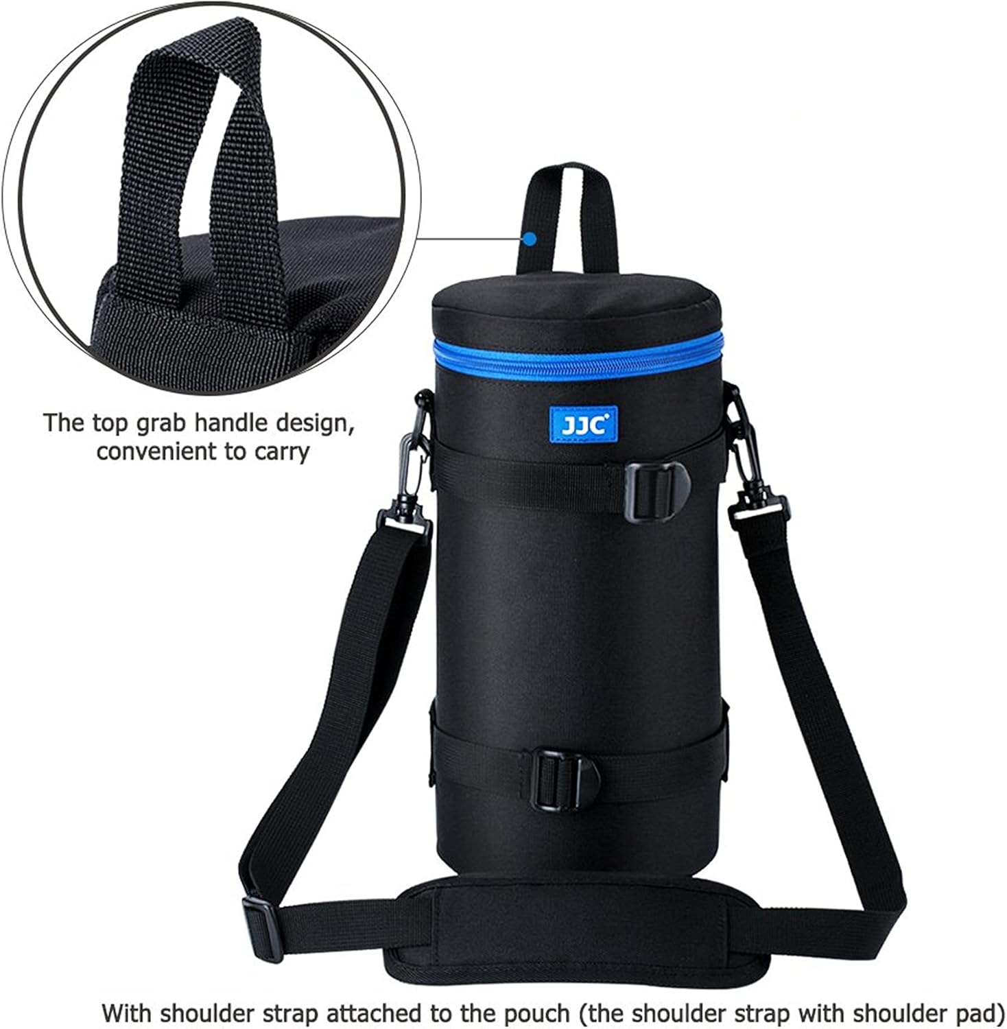 JJC Deluxe Large Camera Lens Carrying Case Bag for Sigma 150-600mm f/5-6.3 DG OS HSM | C, Tamron SP 150-600mm f/5-6.3 Di VC USD G2, RF 800mm f/11 IS STM, JBL Xtreme and lenses below 4.9 x 11.4''