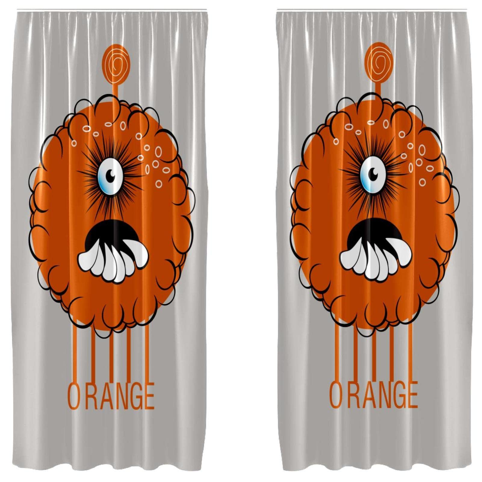 Cortinas decorativas de robot naranja: paneles ligeros que iluminan y decoran ventanas