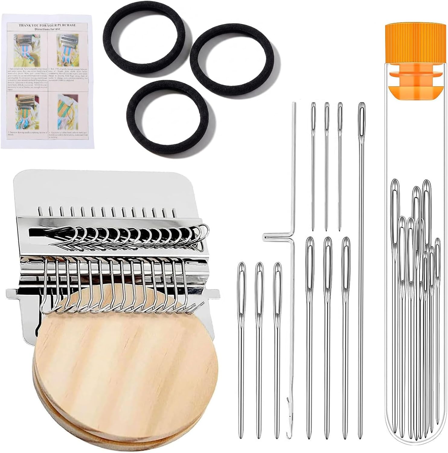 Milincott Knit Patch Kit PatchMaker 2.0,21 Hooks Visible Knitpatch Mending Kit Darning Loom, DIY Patch Repair Tool for Jeans, Socks, Sweaters for Beginners Sewing Repair Tool (21 Hooks)