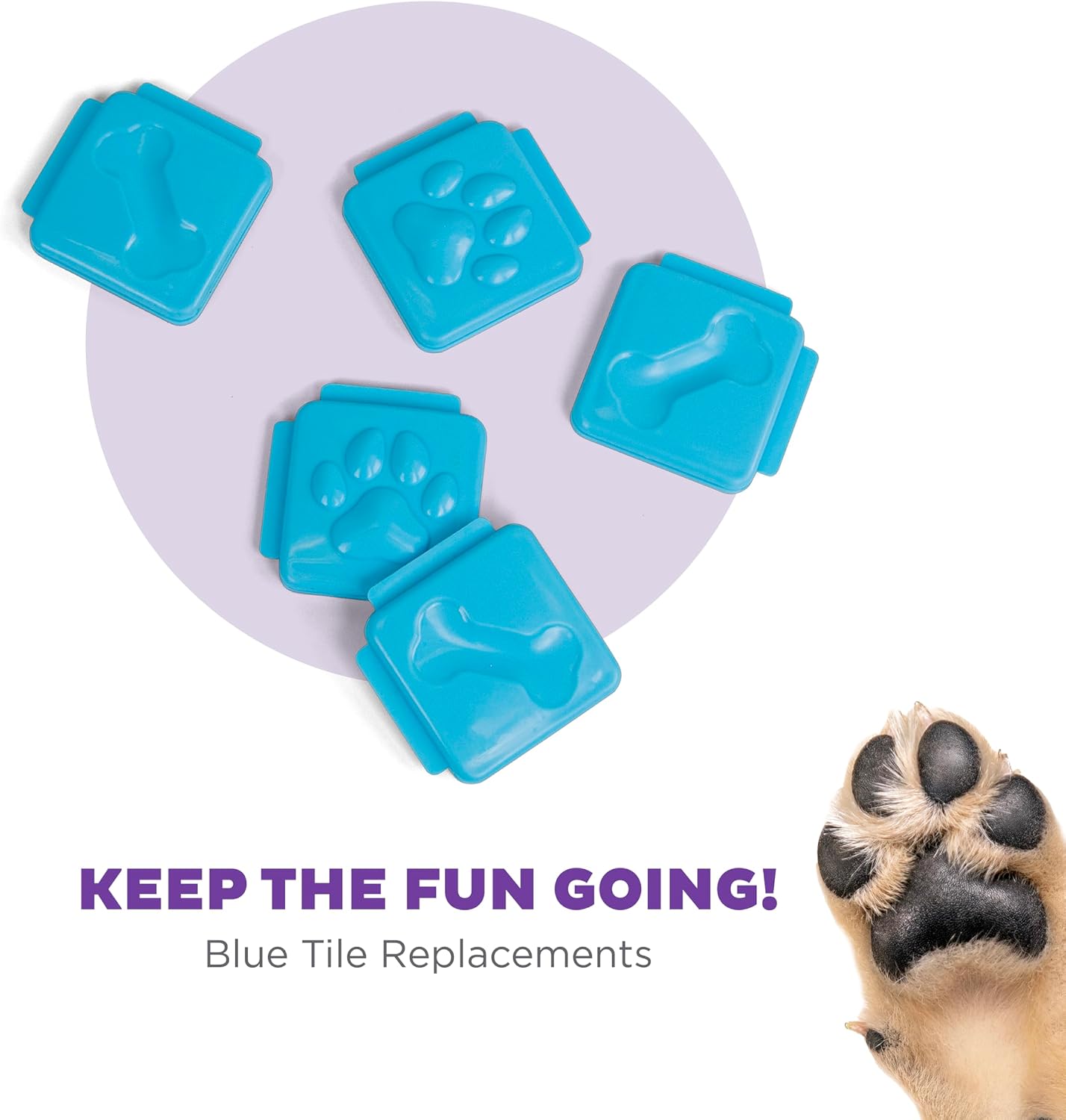 Outward Hound by Nina Ottosson Extra Tiles for Dog Puzzles - Challenge Slider & Multipuzzle, 5 Pack, Blue image 2
