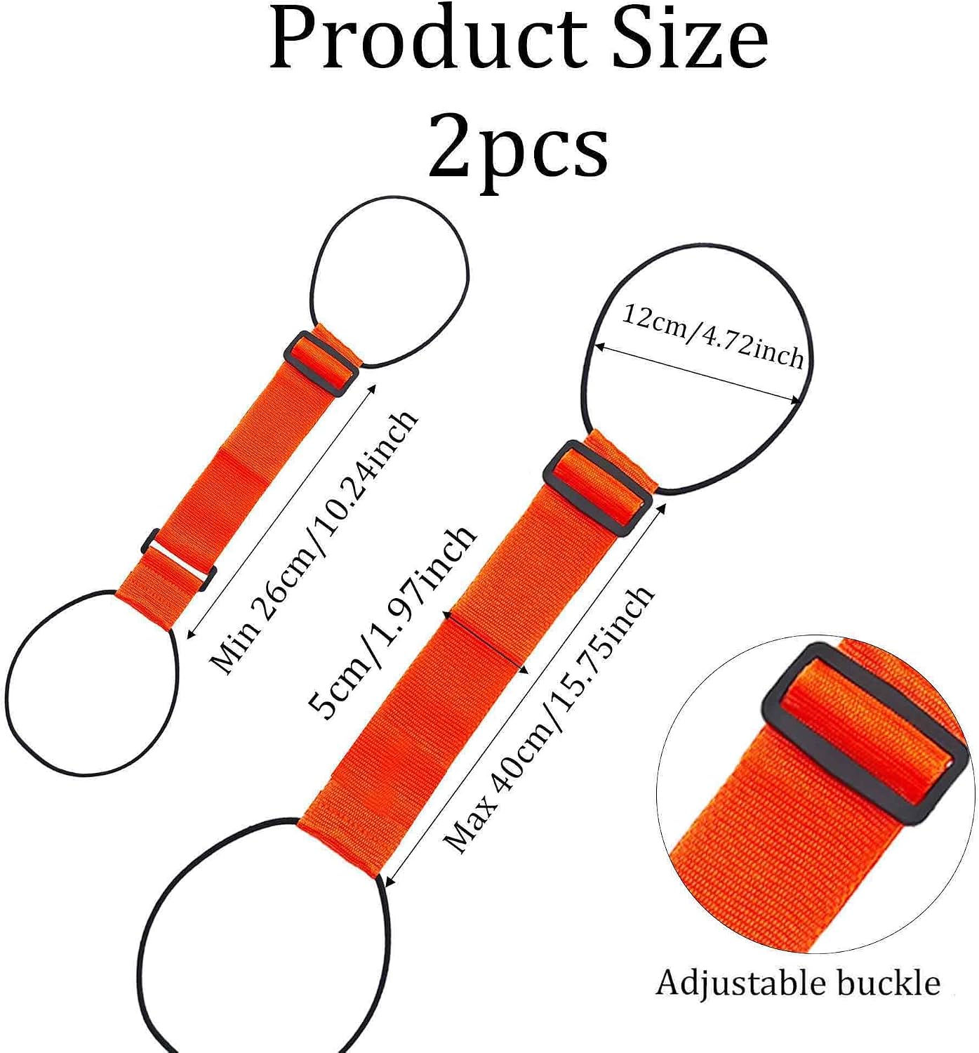 2PCS Orange Adjustable Luggage Connector Straps for Suitcases image 2