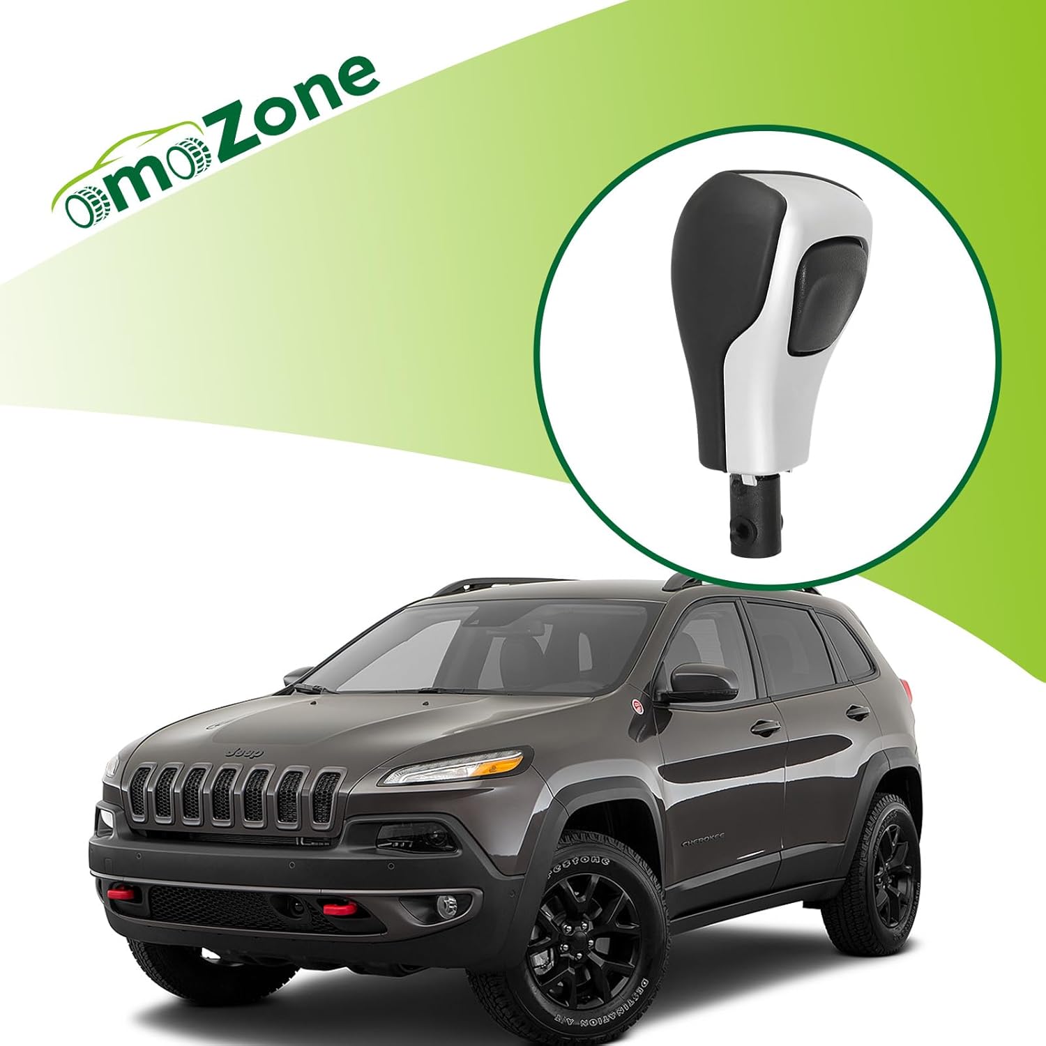 Automatic Shift Knob Shifter Handle Silver Compatible with 2014-2019 Jeep Cherokee Replaces 5YD291X9AA 5YD291X9AB 68253072AA