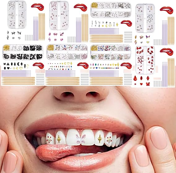 Teeth Gemstones Kits Fashionable Crystals Tooth Jewelry Kits Professional Teeth Gemstones Temporary Starter Ornament Tooth Accessories