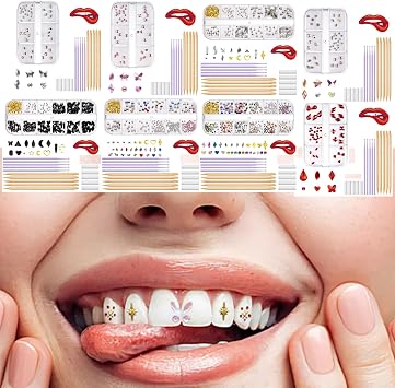Teeth Gemstones Kits Fashionable Crystals Tooth Jewelry Kits Professional Teeth Gemstones Temporary Starter Ornament Tooth Accessories