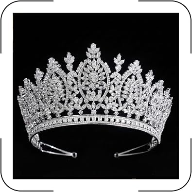 QXMYOO Large Wedding Crowns Cubic Zirconia Sweet 16 Birthday Prom Quinceanera Tiaras for Women CZ Crystal Bridal Headpieces