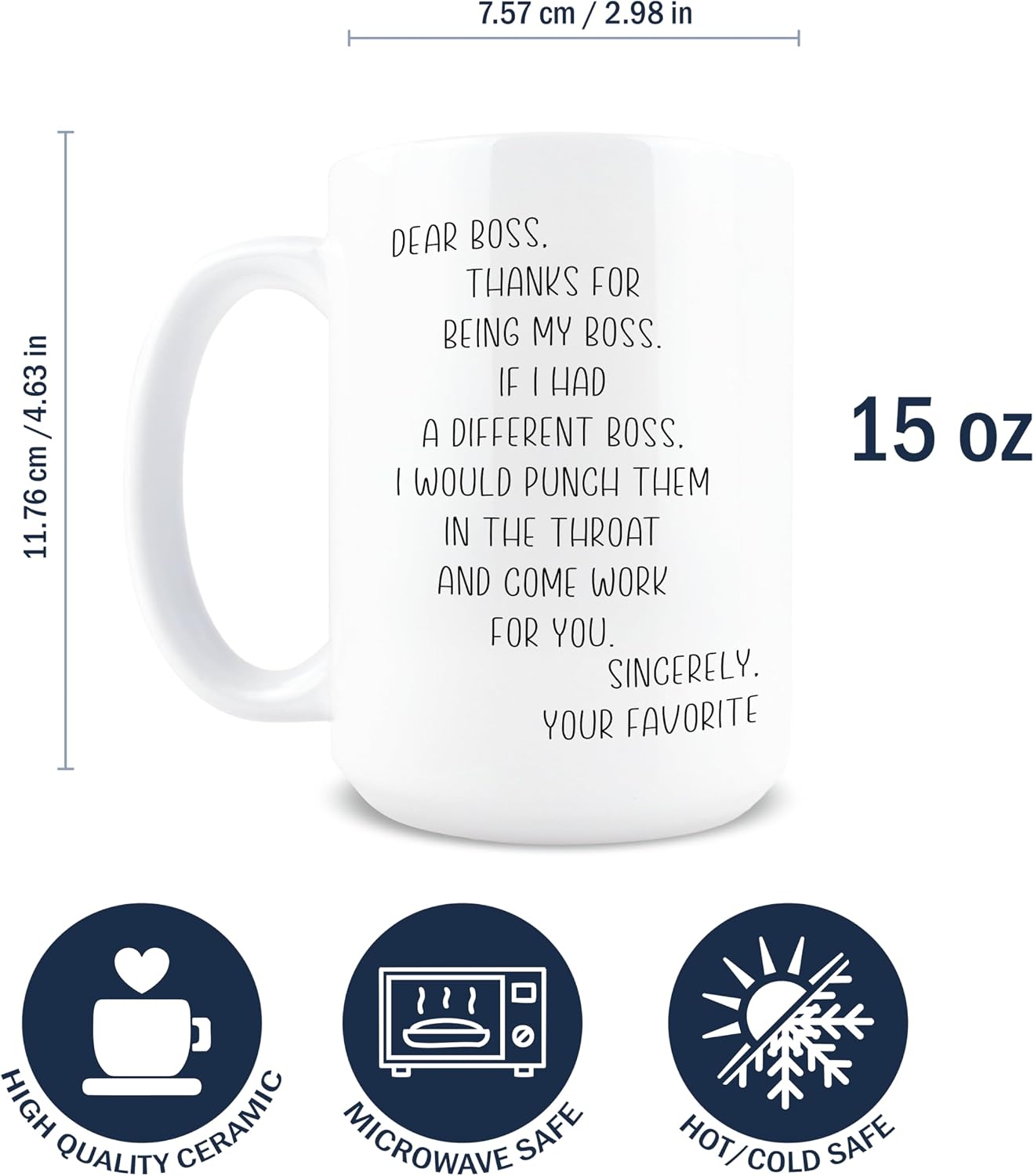 Hogg Best Boss Ever Mug, Funny Coffee Mug, Funny Coffee Cups, 15oz Ceramic Office Gag Gift, Novelty Coworker Birthday Gift, Sarcastic Desk Cup for Adults, Microwave Safe Drinkware