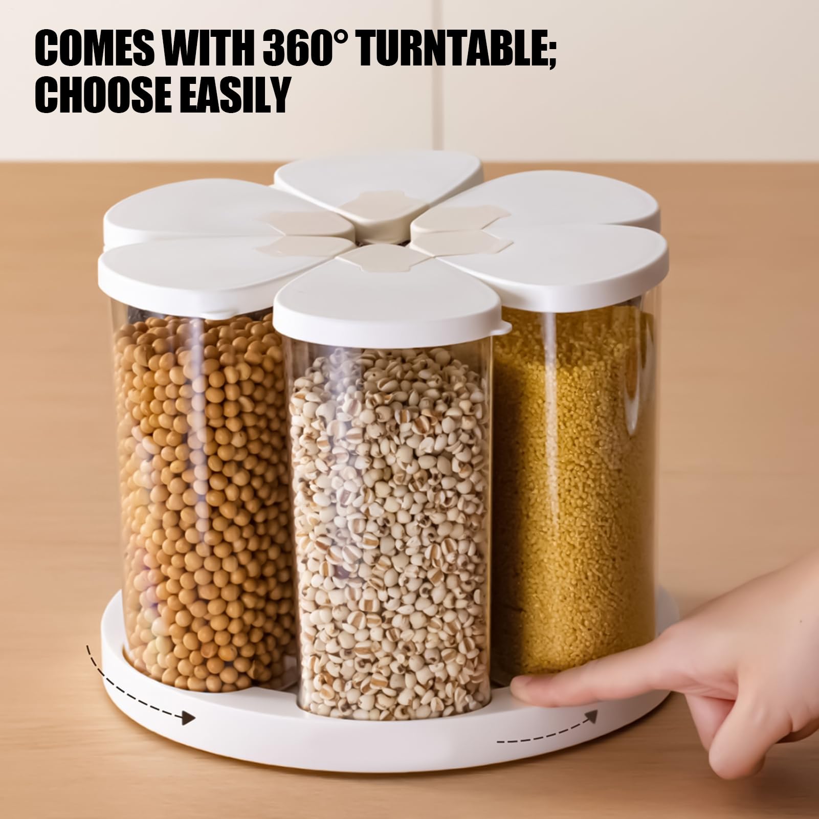 Dispensador Giratorio Cereales Organizador Recipientes Almacenamiento Porta | Contenedores De Alimentos Dispensador Cereales Para Cocina Despensa Armario Cereal Harina Azúcar Caramelos Snack