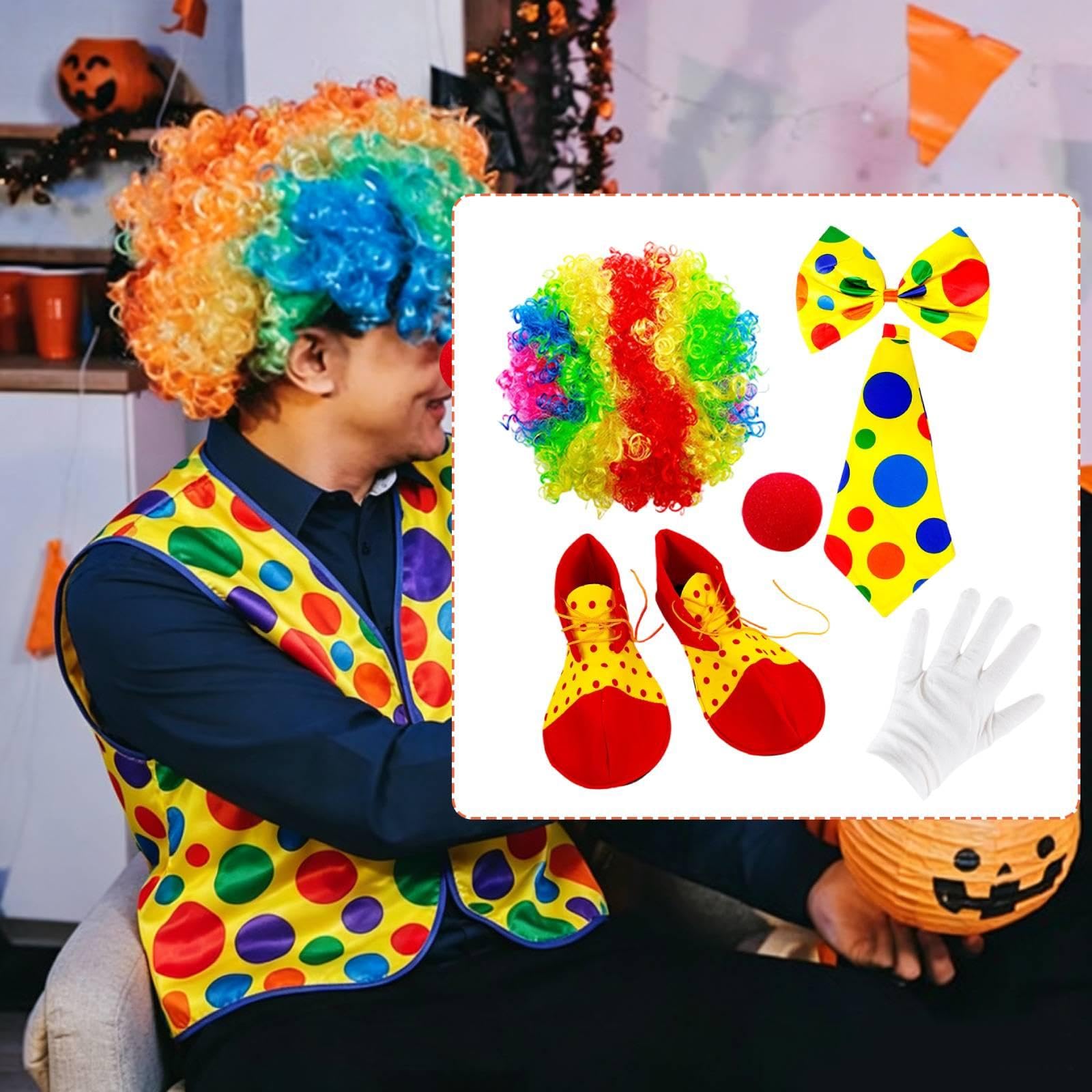 Set Da Clown, Completo Da Festa a Accessori, Costume per Carnevale, Festival, Halloween E Altri Eventi.