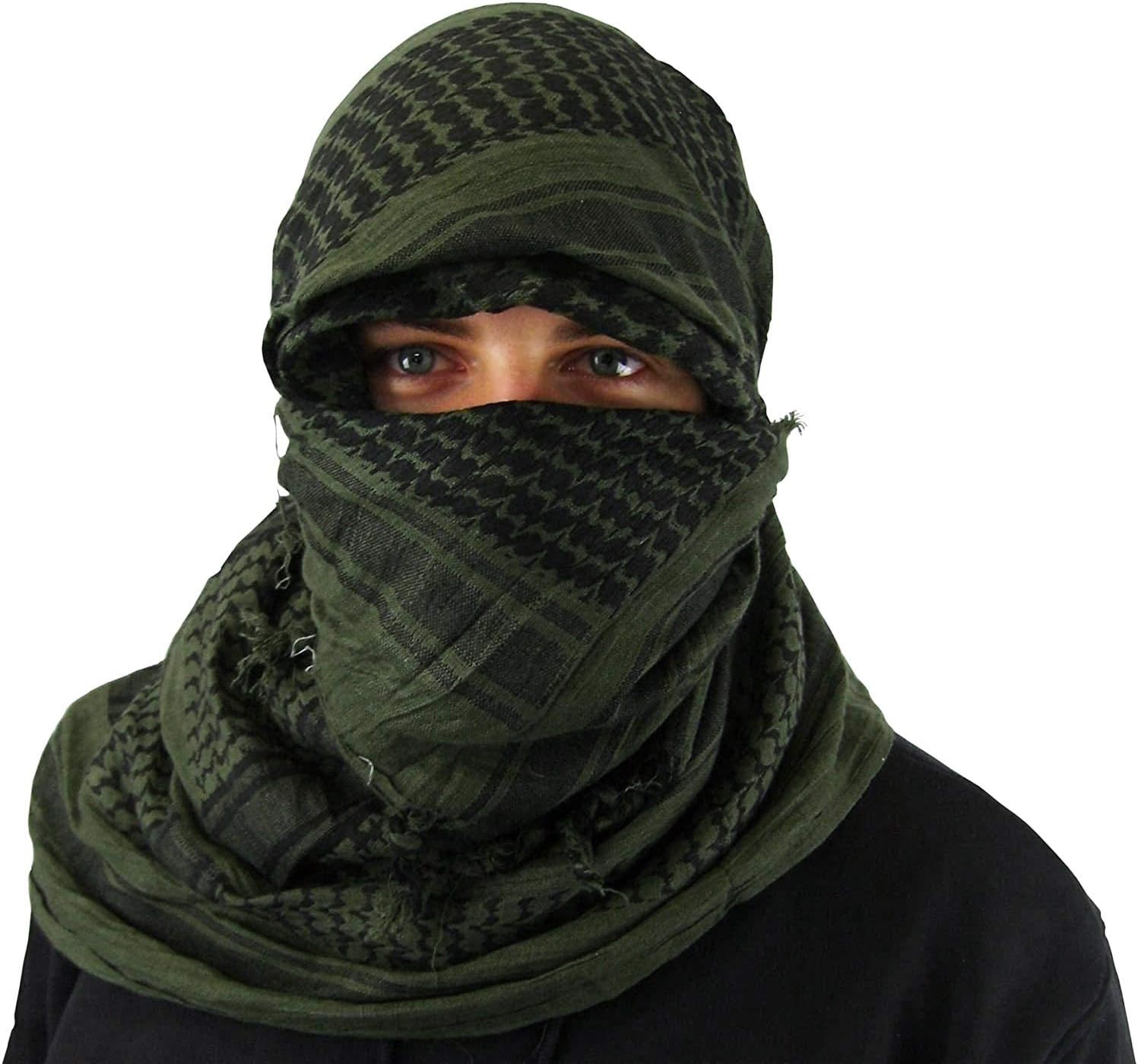 Maddog Sports Shemagh Tactical Desert Scarf - Olive/Black