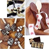 Vista 3 de Juego de 3 moldes de silicona para cucharas de chocolate, 6 cavidades comestibles para chocolate caliente y café, moldes para cucharas