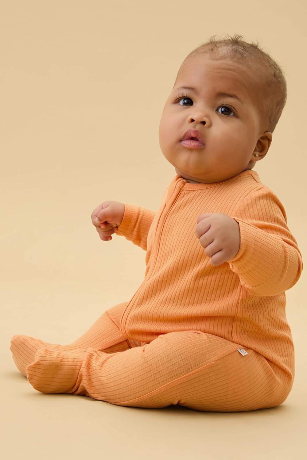 MORI Baby Ribbed Clever Pajamas with Two-Way Zips & Scratch Mitts – Footed Nightwear – Viscose from Bamboo & Cotton