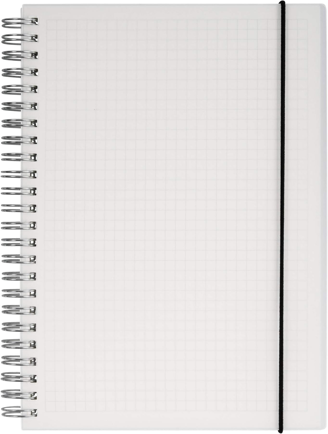 Hardcover Graph Ruled Spiral Notebook, 5.8 x 8.3 Inches A5, Transparent, 160-Page 80-Sheet Square Grid Journal (AWPPS1)