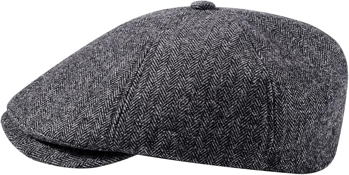 MIX BROWN Cappello da uomo a spina di pesce in tweed irlandese Tassista  Gatsby Ivy Driving Snap Brim Hat, grigio scuro, M : Amazon.it: Abbigliamento