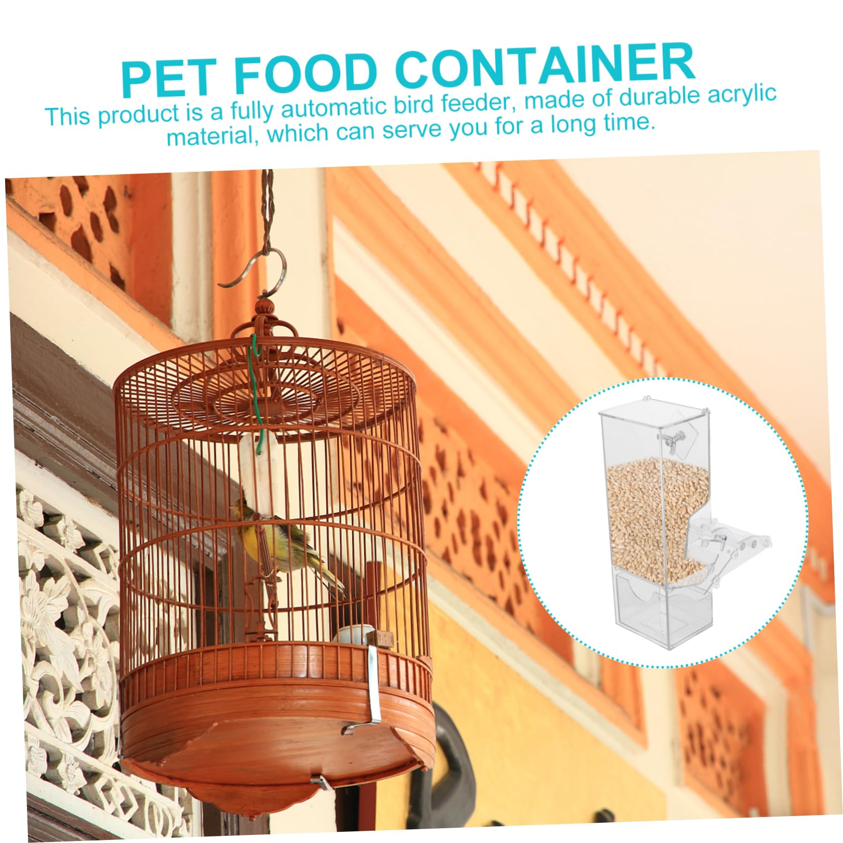 Mangiatoia per Uccelli Trasparente Automatica Antigoccia per Pappagalli e Parrocchetti Contenitore per Cibo per Animali Domestici Forniture per Uccelli