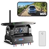 eRapta WiFi Magnetic Solar Wireless Backup Camera, Rear/Front View DVR Camera with BSD, Rechargeable Battery, Night Vision IP69 Waterproof Hitch Reversing Camera for Truck/Pickup/Trailer/Car -AWCTDT