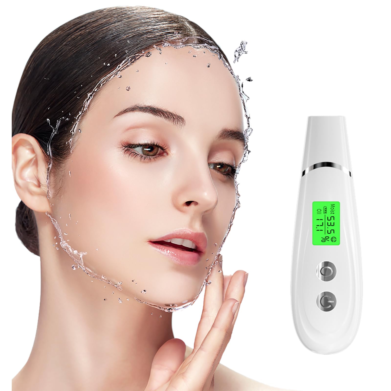 Testeur D'huile Faciale Portable, Détecteur Numérique D'humidité De La Peau Avec Écran LCD, Fonction De Mémoire De 10 Groupes, Analyse Intelligente Et Données Précises Fournies, Pour Les Voyages