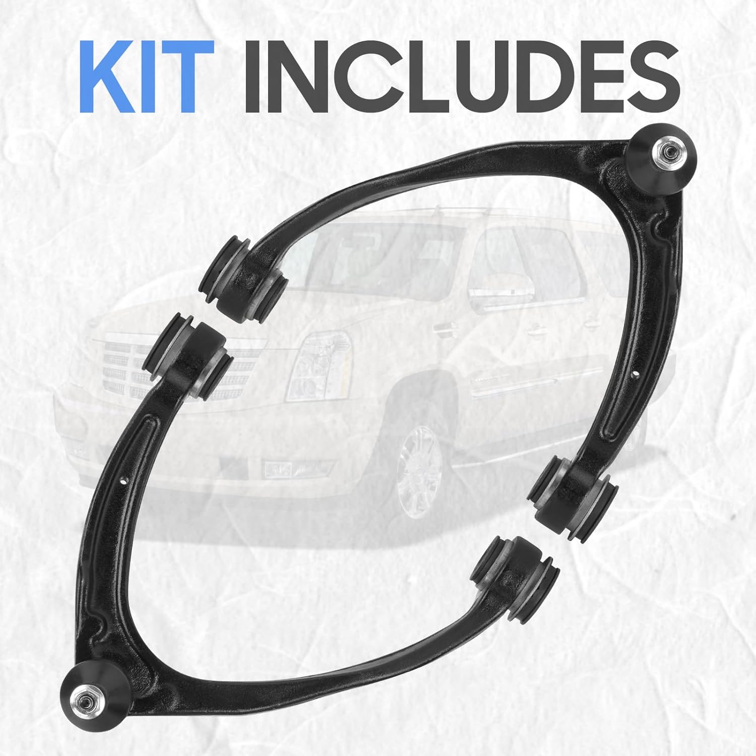 Front Upper Driver & Passenger Control Arms w/Ball Joint Forged Steel for 2007-2014 Chevy GMC Silverado Sierra Suburban 1500 Avalanche Yukon Tahoe Cadillac Escalade ESV